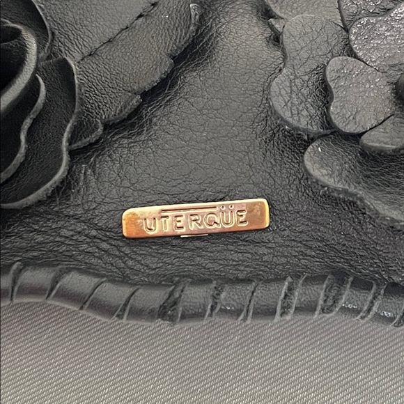 Uterqüe Foral Black Leather Purse - Picture 13 of 17